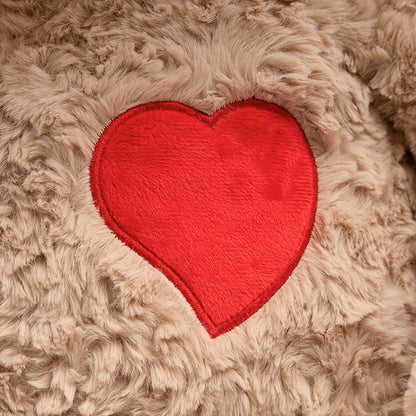 Giant Teddy Bear Noah w Bow & Heart Red (95cmHT/70cmST)