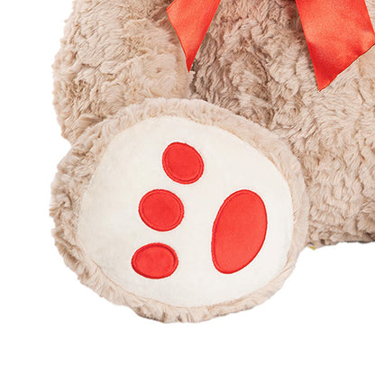 Giant Teddy Bear Noah w Bow & Heart Red (75cmHT/55cmST)