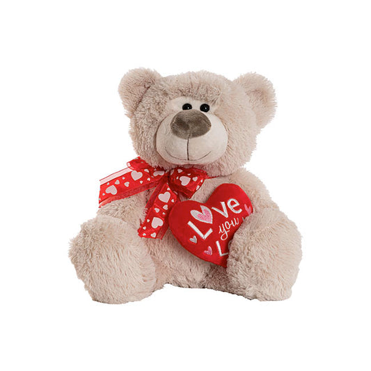 Teddy Bear Betty w Lots of Love Heart Beige (35cm.ST)