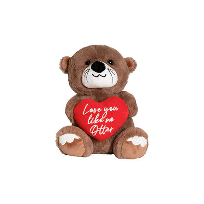 Otter Lila w Red Heart Plush Soft Toy Brown (25cm.ST)