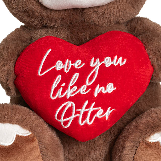 Otter Lila w Red Heart Plush Soft Toy Brown (25cm.ST)