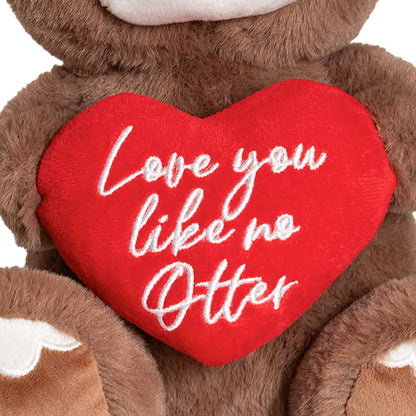 Otter Lila w Red Heart Plush Soft Toy Brown (25cm.ST)