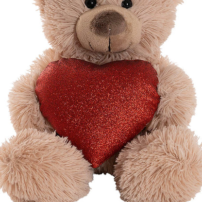 Teddy Bear Nala w Red Love Heart Grey Brown (20cm.ST)