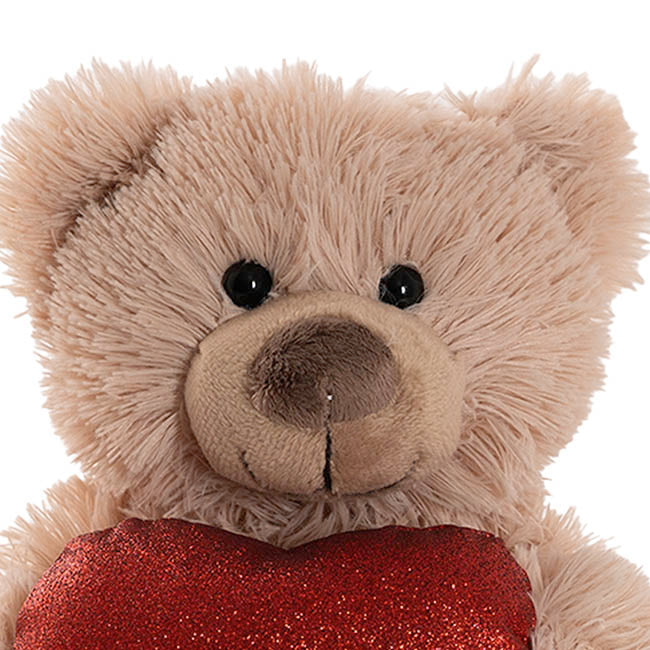 Teddy Bear Nala w Red Love Heart Grey Brown (20cm.ST)