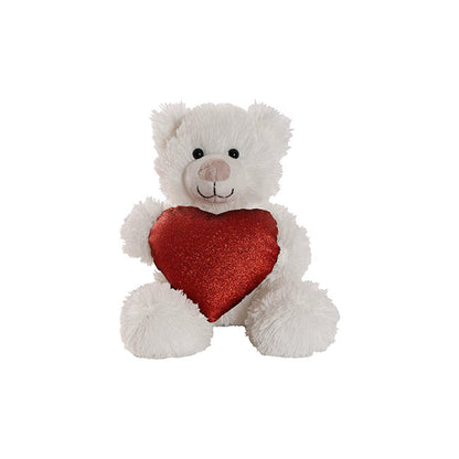 Teddy Bear Nala w Red Love Heart White (20cm.ST)