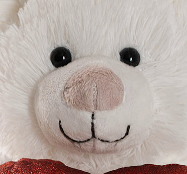 Teddy Bear Nala w Red Love Heart White (20cm.ST)