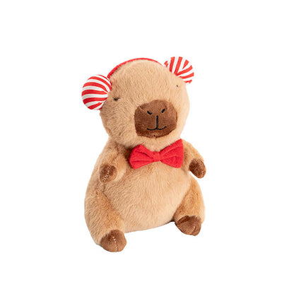 Capybara George w Ear Muffs Plush Toy Brown (22cmST)