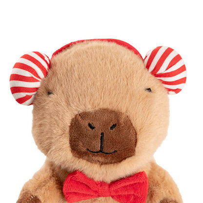 Capybara George w Ear Muffs Plush Toy Brown (22cmST)