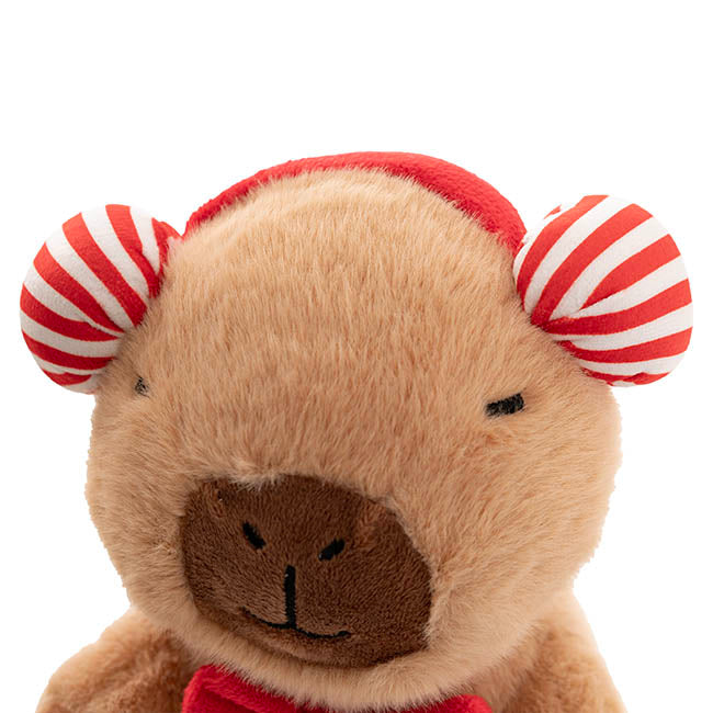 Capybara George w Ear Muffs Plush Toy Brown (22cmST)