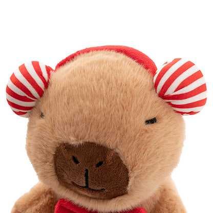 Capybara George w Ear Muffs Plush Toy Brown (22cmST)