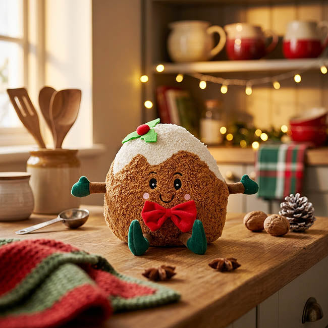 Christmas Pudding Plush Soft Toy Brown (20cmST)