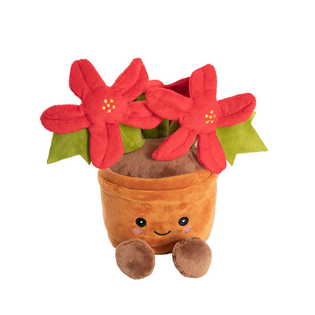 Plush Potted Poinsettia Soft Toy Red (25cm.ST)