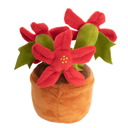 Plush Potted Poinsettia Soft Toy Red (25cm.ST)