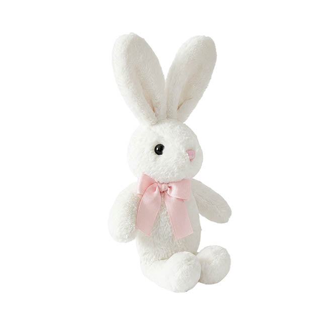 Bunny Lola w Bow Plush Soft Toy White (15cm.ST)