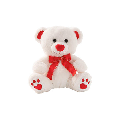 Sweetheart Teddy Bear Molly w Red Nose & Bow Cream (25cmST)