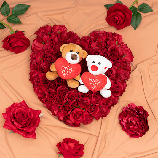 Mini Teddy Bear Bob w Only You Heart Plush Toy Brown(14cmST)