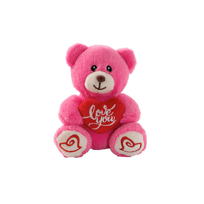Mini Teddy Bear Alfie w Love You Heart Plush D.Pink (14cmST)