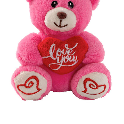 Mini Teddy Bear Alfie w Love You Heart Plush D.Pink (14cmST)