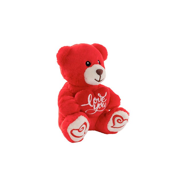 Mini Teddy Bear Alfie w Love You Heart Plush Red (14cmST)