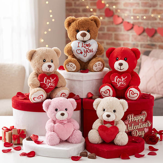 Mini Teddy Bear Alfie w Love You Heart Plush Red (14cmST)