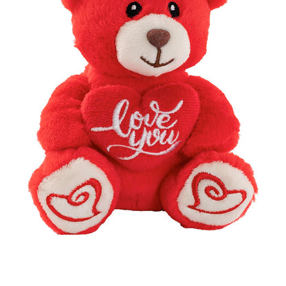 Mini Teddy Bear Alfie w Love You Heart Plush Red (14cmST)