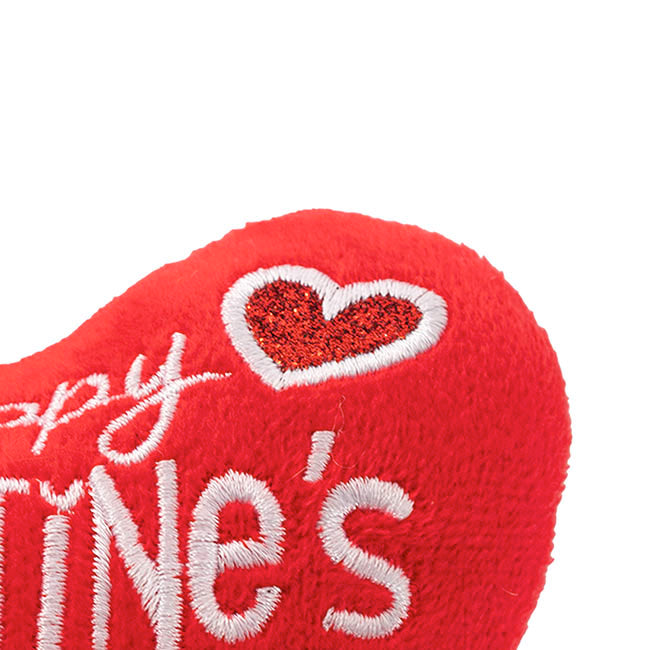 Mini Velvet Happy Valentine's Day Heart Red (12cmWx10.5cmH)