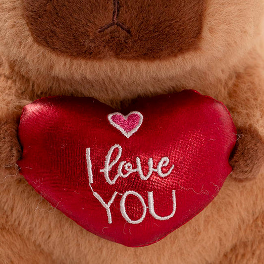Capybara Sam w I Love You Heart Plush Toy Brown (22cmST)