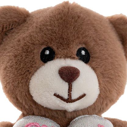 Mini Teddy Bear Alfie w My Biatch Heart Brown (14cmST)