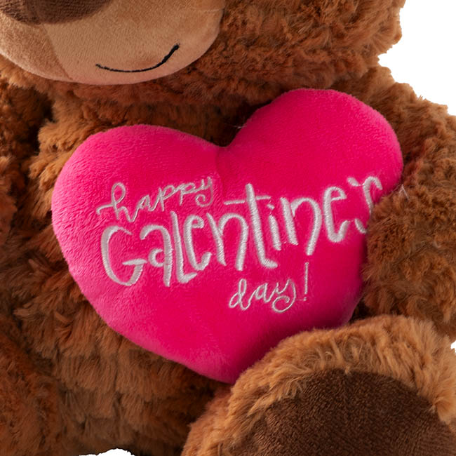 Teddy Bear Jamie w Happy Galentine's Day Heart Brown(32cmST)