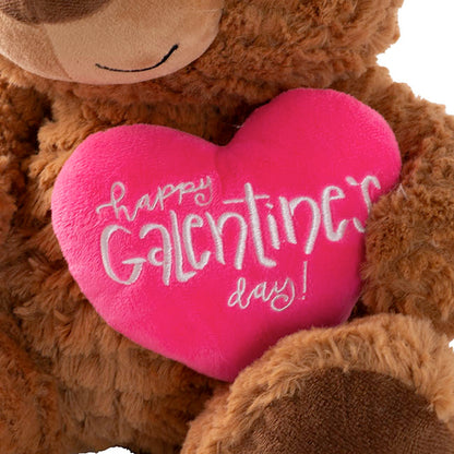 Teddy Bear Jamie w Happy Galentine's Day Heart Brown(32cmST)