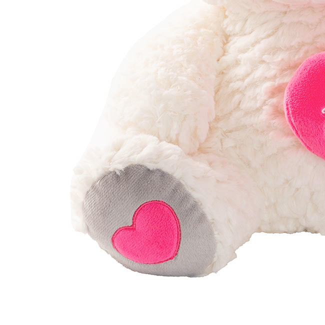 Teddy Bear Jamie w Happy Galentine's Day Heart White(32cmST)
