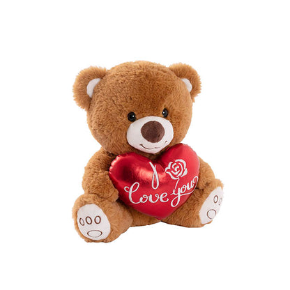 Teddy Bear Theo w I Love You Heart Brown (25cm.ST)