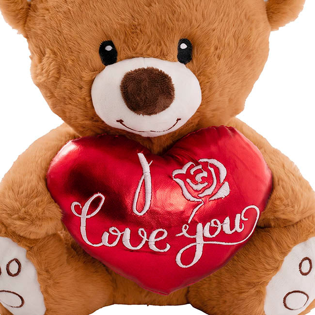 Teddy Bear Theo w I Love You Heart Brown (25cm.ST)