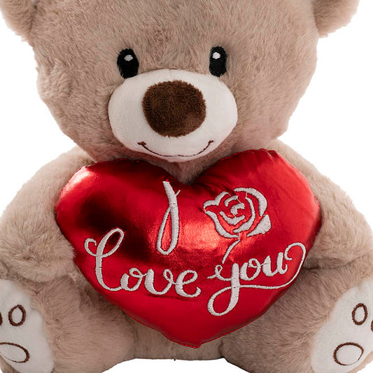 Teddy Bear Theo w I Love You Heart Grey (25cm.ST)