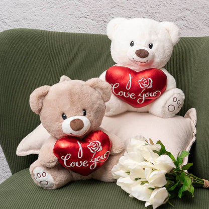Teddy Bear Theo w I Love You Heart White (25cm.ST)