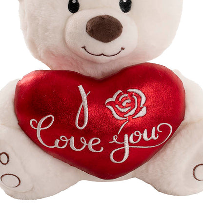 Teddy Bear Theo w I Love You Heart White (25cm.ST)