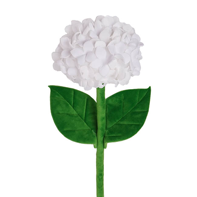 Hydrangea Plush Stem White (42cmH)