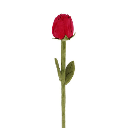 Rose Bud Plush Stem Dark Red (42cmH)