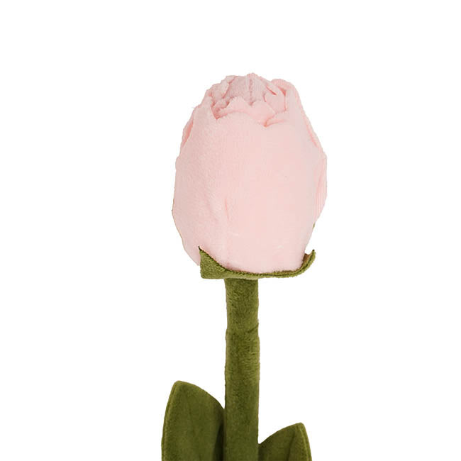 Rose Bud Plush Stem Soft Pink (42cmH)