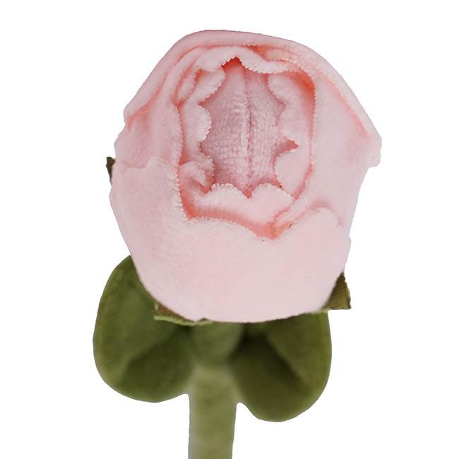 Rose Bud Plush Stem Soft Pink (42cmH)