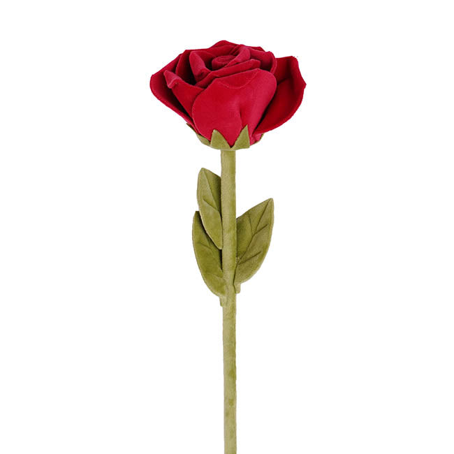Rose Plush Stem Full Bloom Dark Red (7cmDx45cmH)