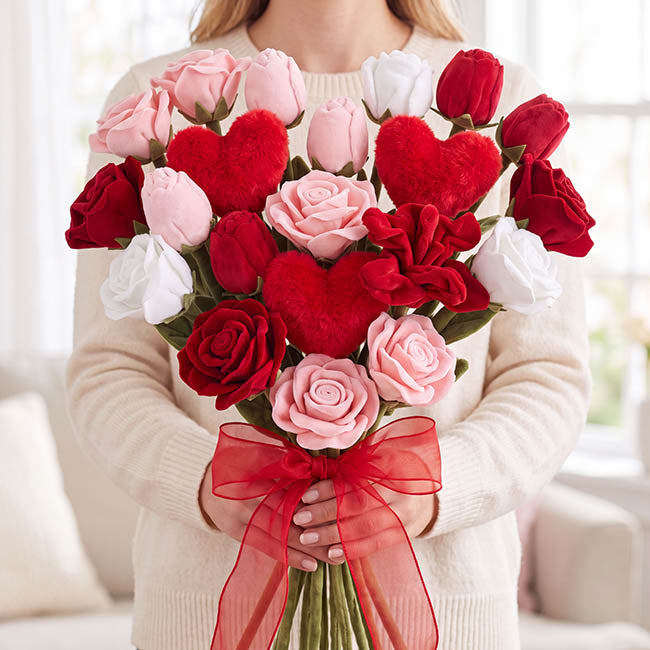Rose Plush Stem Full Bloom Dark Red (7cmDx45cmH)