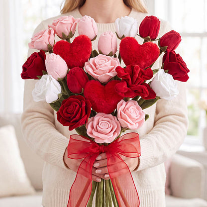Rose Plush Stem Full Bloom Dark Red (7cmDx45cmH)