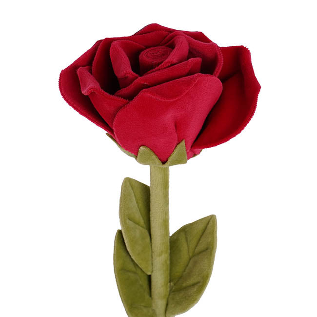 Rose Plush Stem Full Bloom Dark Red (7cmDx45cmH)