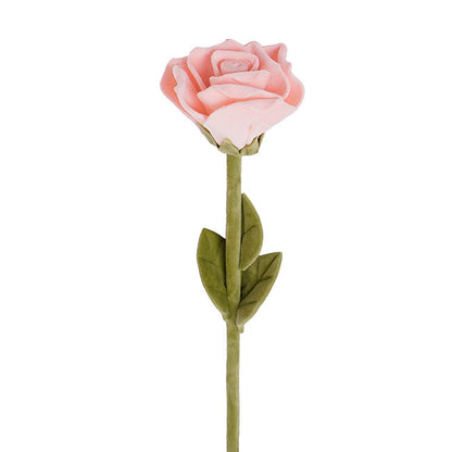 Rose Plush Stem Full Bloom Soft Pink (7cmDx45cmH)