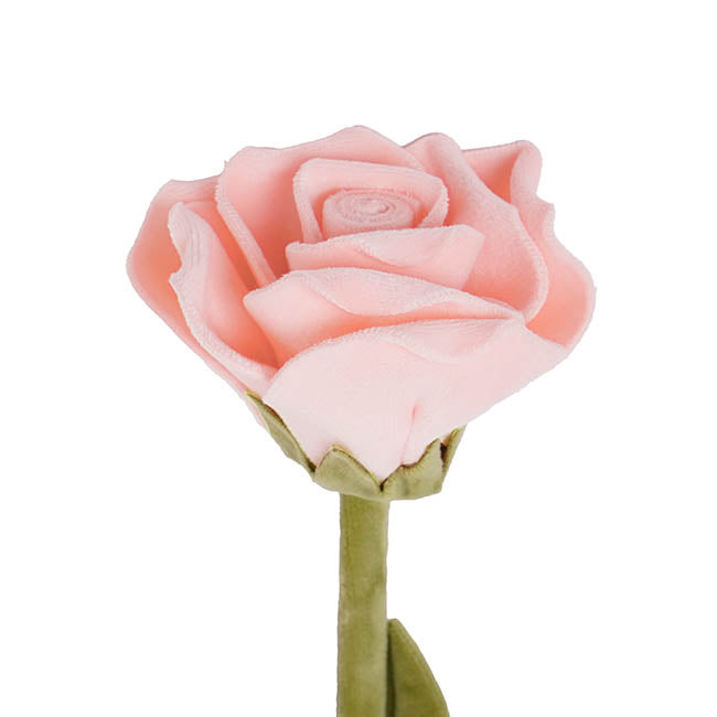 Rose Plush Stem Full Bloom Soft Pink (7cmDx45cmH)