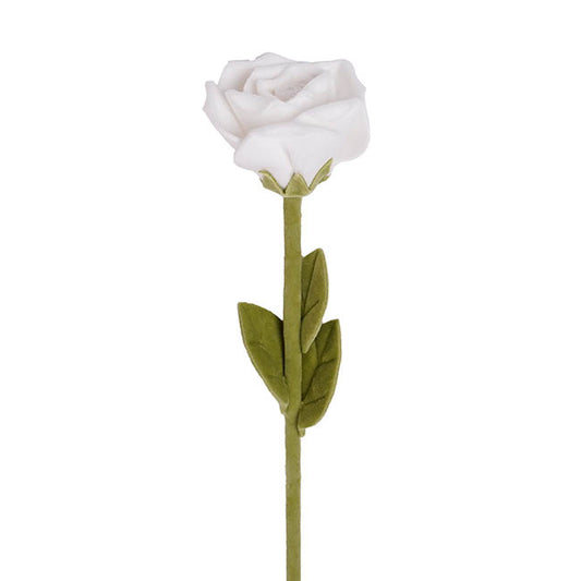 Rose Plush Stem Full Bloom White (7cmDx45cmH)