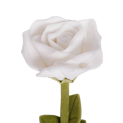 Rose Plush Stem Full Bloom White (7cmDx45cmH)