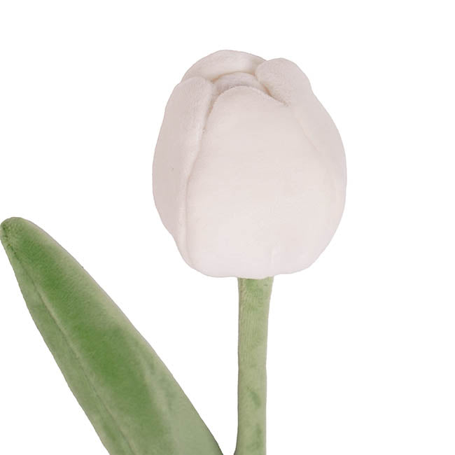 Tulip Plush Stem White (48cmH)
