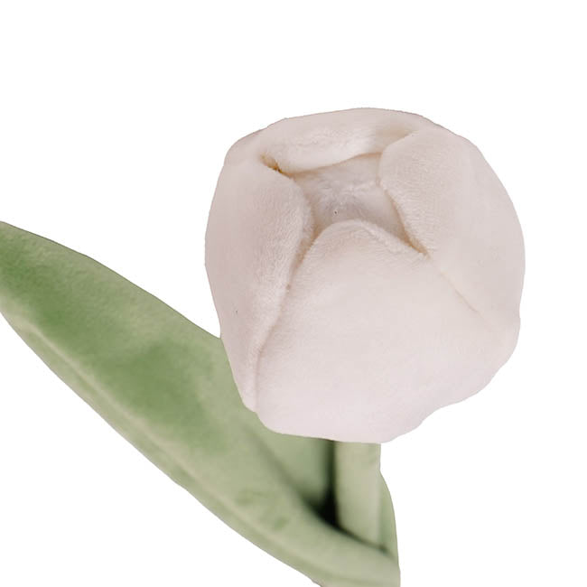 Tulip Plush Stem White (48cmH)